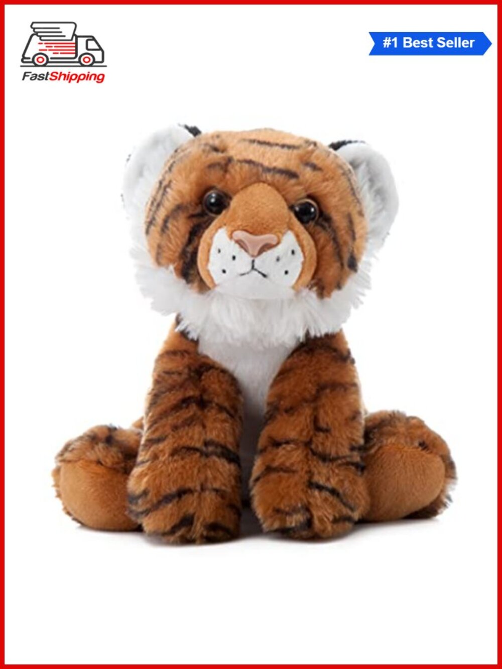 Tiger Stuffed Animal Plush Toy Realistic Wildlife Zoo 9 in